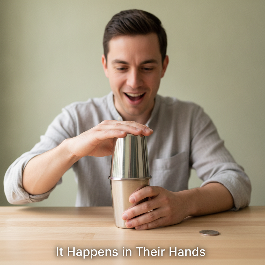 Automation Coin in Cup by Martin Schwartz